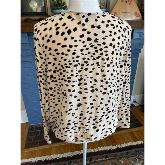 SAM & LAVI Los Angeles L Anthropologie Animal Print Shirt Top Large Boho Black - Picture 7 of 12